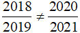 Giải thích tại sao 2018/2019 ≠ 2020/2021