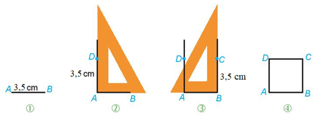 Vẽ hình theo yêu cầu sau: a) Hình vuông có độ dài cạnh bằng 3, 5cm