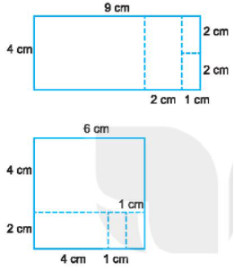 Hãy cắt miếng bìa hình chữ nhật có độ dài hai cạnh là 4cm và 9cm