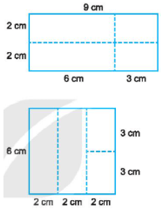 Hãy cắt miếng bìa hình chữ nhật có độ dài hai cạnh là 4cm và 9cm