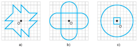 Em hãy hoàn thiện các bức vẽ dưới đây để thu được các hình có tâm đối xứng O