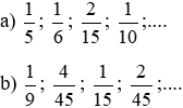 Các phân số sau đây được sắp xếp theo một quy luật, hãy quy đồng