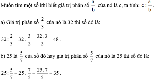 Tìm một số biết: a)  2/3 của số đó bằng 32;