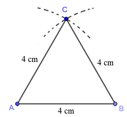 Em hãy vẽ các hình sau: a) Hình tam giác đều có cạnh dài 4 cm