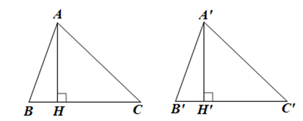 Cho tam giác ABC = tam giác A’B’C’. Vẽ AH vuông góc với BC tại H, A’H’ vuông góc với B’C’ tại H’
