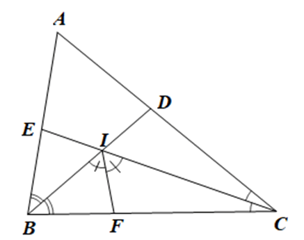 Cho tam giác ABC có ba góc đều nhọn và góc A = 60 độ. Tia phân giác của góc ABC cắt AC tại D