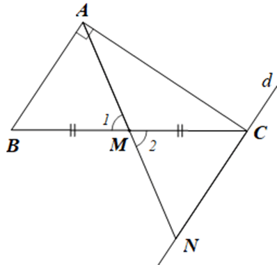 Cho tam giác ABC có góc A = 90 độ, M là trung điểm của BC. Chứng minh BC = 2AM