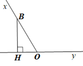 Cho góc xOy và điểm B thuộc tia Ox, B khác O. Vẽ H là hình chiếu của điểm B