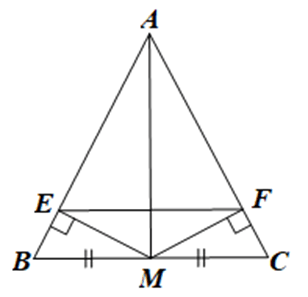 Cho tam giác ABC cân tại A có M là trung điểm BC; ME vuông góc với AB tại E