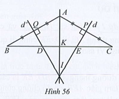Cho tam giác ABC cân ở A có góc BAC = 120 độ. Đường trung trực của các cạnh AB và AC 