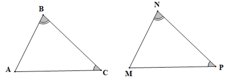 Cho hai tam giác ABC và MNP có góc ABC = góc MNP, góc ACB = góc MPN.Cần thêm một điều kiện để tam giác ABC 