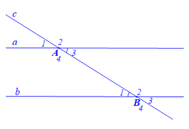 Cho định lí nếu một đường thẳng cắt hai đường thẳng sao cho có một cặp góc so le