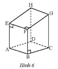 Cho hình lăng trụ đứng tứ giác như Hình 6. Chỉ rõ hai mặt đáy và các mặt bên của hình lăng trụ