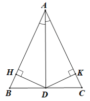 Cho tam giác ABC cân tại A Vẽ đường phân giác AD