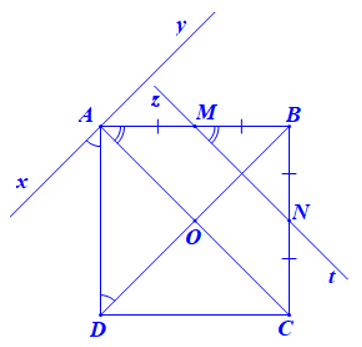 Cho hình vuông ABCD có tâm O và cho M, N lần lượt là trung điểm của cạnh AB và BC