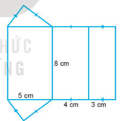 Một hình lăng trụ đứng có hình khai triển như Hình 10.10