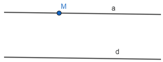 Vẽ đường thẳng d và điểm M không thuộc d. Vẽ đường thẳng a đi qua M và song song với d