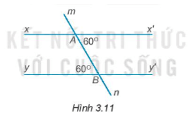 Vẽ lại Hình 3.11 vào vở rồi giải thích tại sao xx’ // yy’