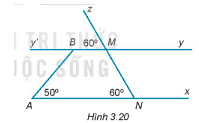 Vẽ lại Hình 3.20 vào vở Giải thích tại sao Ax // By