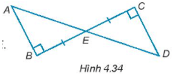 Cho các điểm A, B, C, D, E như Hình 4.34. Biết rằng E là trung điểm của BC