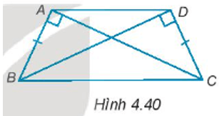 Cho bốn điểm A, B, C, D như Hình 4.40, trong đó AB = DC. Chứng minh rằng