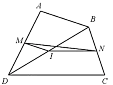 Cho tứ giác ABCD có M, N lần lượt là trung điểm của AD, BC