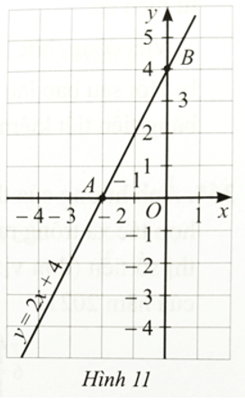 Trong mặt phẳng toạ độ Oxy, cho đồ thị của hàm số y = 2x + 4 (Hình 11)