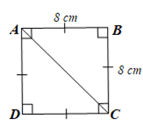 Cho hình vuông ABCD có độ dài cạnh bằng 8 cm