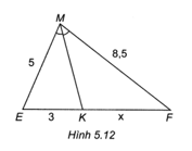 Tìm độ dài x trong Hình 5.12 trang 52 sách bài tập Toán 8 Tập 1