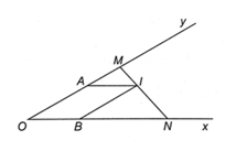 Cho góc xOy nhọn. Trên cạnh Ox lấy điểm N trên cạnh Oy lấy điểm M
