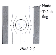 Hình 2.5 mô tả một đoạn ống đường kính tiết diện D, chứa đầy nước và một viên bi sắt đường kính d