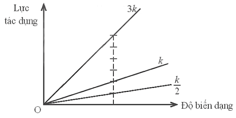 Hình 23.5 thể hiện đường biểu diễn sự phụ thuộc của lực theo độ biến dạng của một lò xo (ảnh 3)