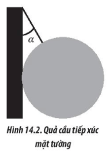 Một quả cầu có trọng lượng P bằng 40N được treo vào tường nhờ 1 sợi dây (ảnh 1)