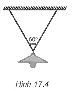 Một ngọn đèn có khối lượng m = 1,2 kg được treo dưới trần nhà bằng một sợi dây