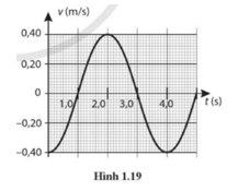 Hình 1.19 là đồ thị vận tốc – thời gian của một con lắc đơn dao động điều hoà