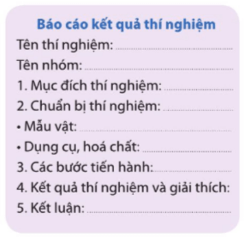 Báo cáo kết quả thí nghiệm theo gợi ý