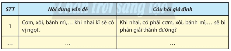 Khi nhai kĩ cơm, xôi, bánh mì,… ta thấy có vị ngọt trong dạ dày hầu như không diễn