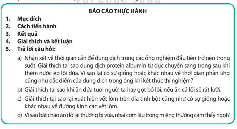 Lý thuyết Sinh 10 Kết nối tri thức Bài 15: Thực hành thí nghiệm phân tích ảnh hưởng của một số yếu tố đến hoạt tính của enzyme và kiểm tra hoạt tính của enzyme amylase