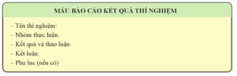 Báo cáo kết quả thí nghiệm theo mẫu ở thí nghiệm 2 trang 24 Sinh học 11