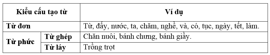 Soạn bài Từ và cấu tạo của từ tiếng Việt ngắn nhất