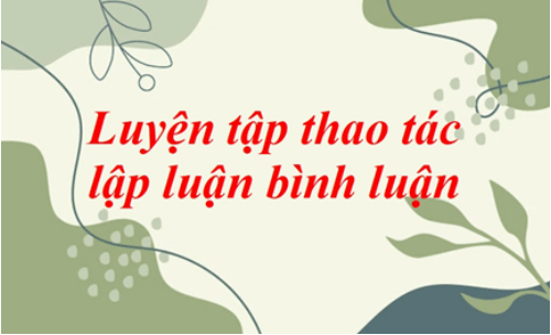 Soạn bài Luyện tập thao tác lập luận bình luận | Ngắn nhất Soạn văn 11