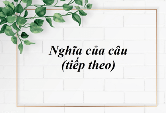 Soạn bài Nghĩa của câu (tiếp theo) | Ngắn nhất Soạn văn 11