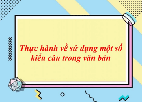 Soạn bài Thực hành về sử dụng một số kiểu câu trong văn bản | Ngắn nhất Soạn văn 11