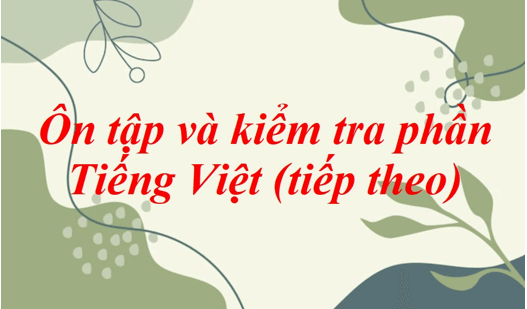 Soạn bài Ôn tập và kiểm tra phần tiếng việt (tiếp theo) | Soạn văn 8 hay nhất