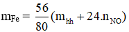 Công thức tính khối lượng muối thu được khi cho hỗn hợp sắt và các oxit sắt tác dụng với dung dịch HNO3 hay nhất