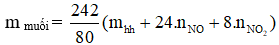 Công thức tính khối lượng muối thu được khi cho hỗn hợp sắt và các oxit sắt tác dụng với dung dịch HNO3 hay nhất