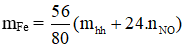 Công thức tính khối lượng muối thu được khi cho hỗn hợp sắt và các oxit sắt tác dụng với dung dịch HNO3 hay nhất