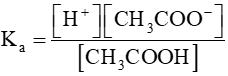 Công thức tính hằng số phân li axit