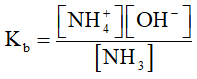 Công thức tính hằng số phân li bazơ
