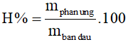 Công thức tính nhanh hiệu suất tổng hợp NH3